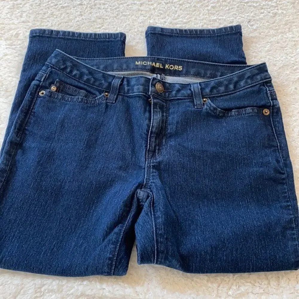 Michael Kors Jeans Womens‎ 2 Blue Skinny Cropped Dark Wash Capsule Minimalist